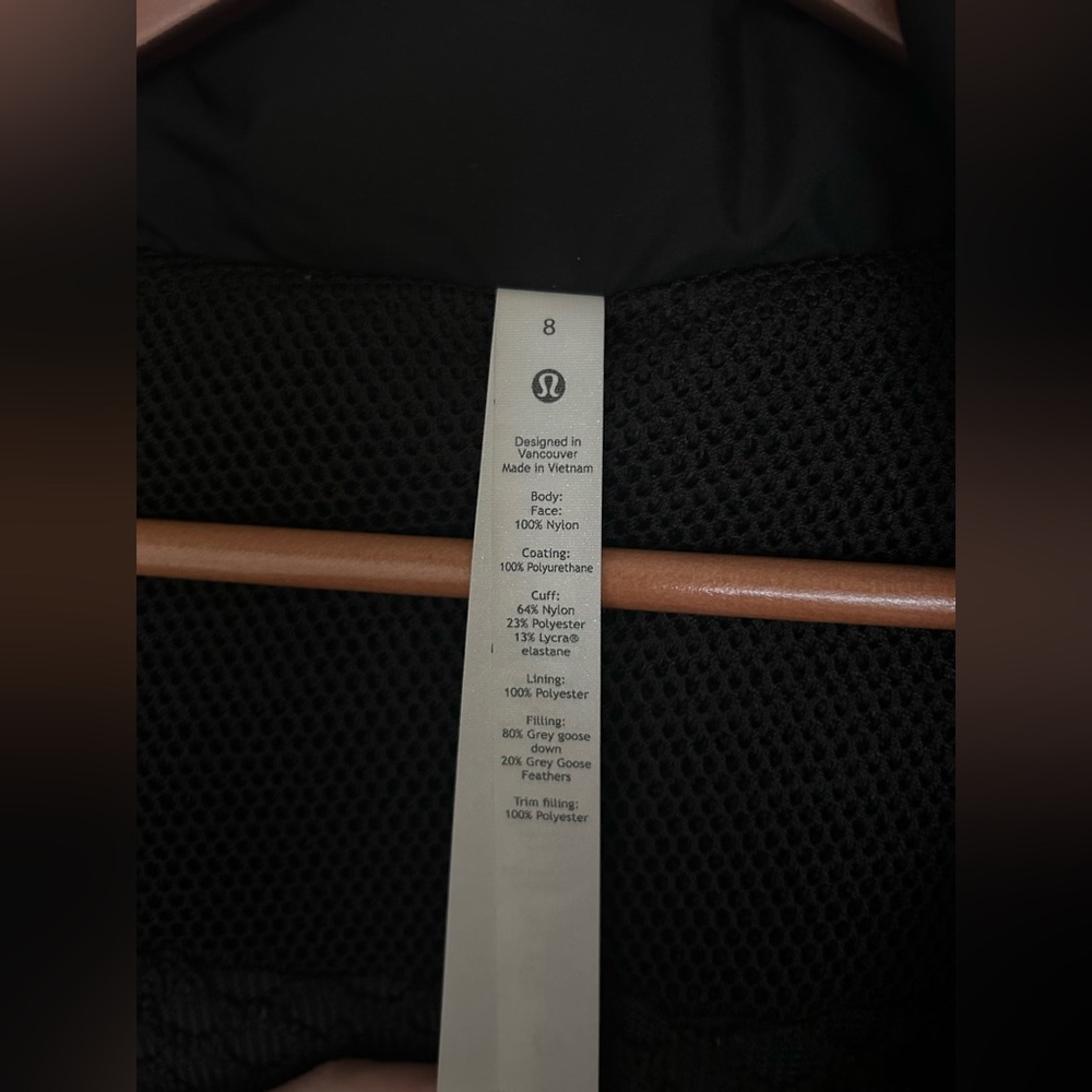 Lululemon Black Puffer Jacket - Picture 5 of 8